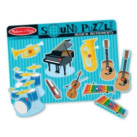 Melissa & Doug - Musical Instruments Sound Puzzle - Wooden Peg Puzzle (8 pcs)