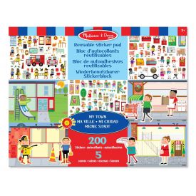 Melissa & Doug - Reusable Sticker Pad: My Town - 200+ Stickers and 5 Scenes