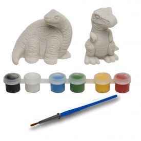 Melissa & Doug - Decorate-Your-Own Dinosaur Figurines Craft Kit - Paint 2 Solid-Resin Dinosaurs