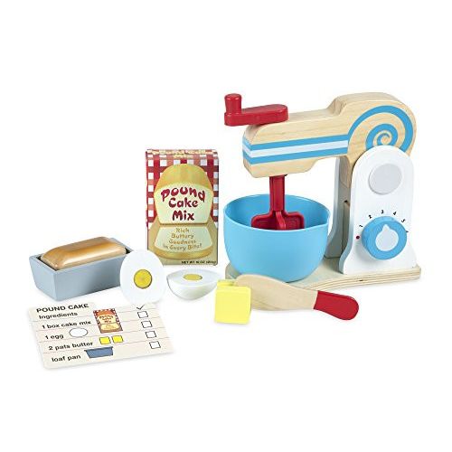 Melissa And Doug Wooden Make A Cake Mixer Set 11 Pcs Play Food And Kitchen Accessories 