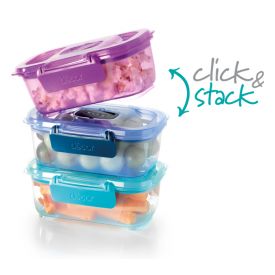 Decor Go Click and Stack Lunch Box Oblong 300ml
