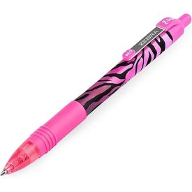 Zebra Z-Grip Smooth Ballpoint Pen - 1.0mm - Funky Flame - Stripe Pink Barrel - Pink Ink