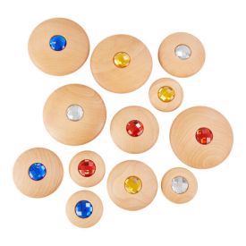 TTS Sensory Wooden Jewel Pebbles 12pk