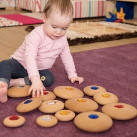 TTS Sensory Wooden Jewel Pebbles 12pk