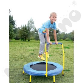 Trampoline with a railing