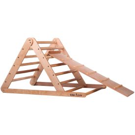 Indoor exercise equipment made of wood – climbing triangle with rungs and climbing surface on both sides