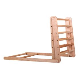 Indoor exercise equipment made of wood – climbing triangle with rungs and climbing surface on both sides