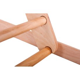 Indoor exercise equipment made of wood – climbing triangle with rungs and climbing surface on both sides