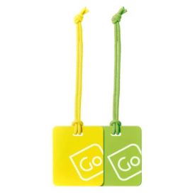 Luggage tag twin pack (yellow and green)